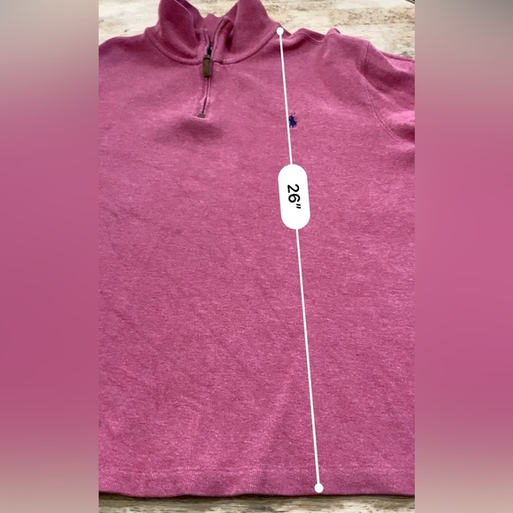Polo by Ralph Lauren Men’s XL‎ Muted Red 100% Cotton Quarter Zip Pullover - Picture 8 of 11